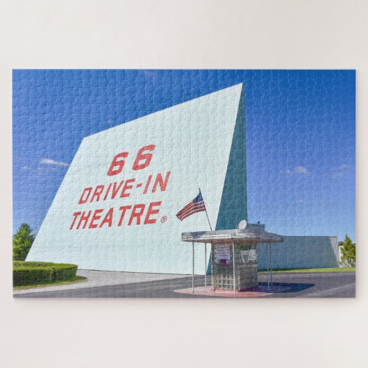 66ドライブインシアター、ルート66、カーサージミズーリ州 ジグソーパズル (横)
