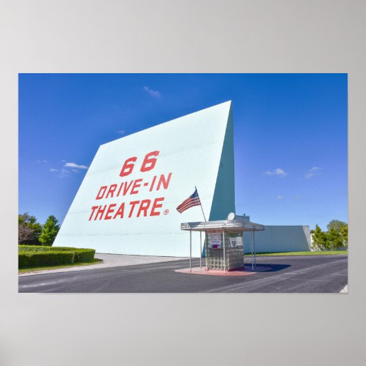 66ドライブインシアター、ルート66、カーサージミズーリ州 ポスター (正面)
