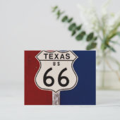 66号線テキサス州標識 ポストカード (スタンド正面)