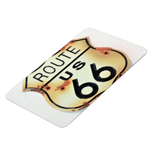 66号線ヴィンテージ道路標識 マグネット (左側)