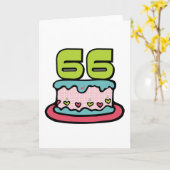 66歳のお誕生日ケーキ カード (黄色い花)