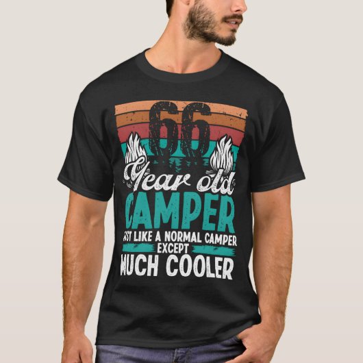 66歳のキャンパー スカウト キャンプ 66歳の誕生日お祝い Tシャツ (正面)