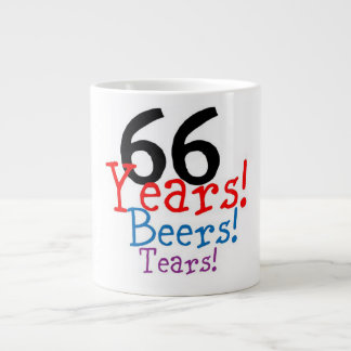 66歳のビールと涙の誕生日マグカップ ジャンボコーヒーマグカップ