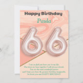 66歳の女の子ハッピーバースデーカード (裏面)