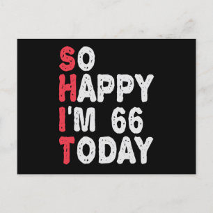 66歳の誕生日おめでとう！今日66歳になりました。面白いプレゼント ポストカード