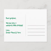 66歳の誕生日おめでとう：楽しいスター柄、虹66、名前 ポストカード (裏面)