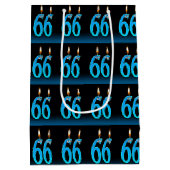 66歳の誕生日と目の玉ろうそく ミディアムペーパーバッグ (裏面)
