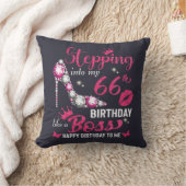 66歳の誕生日をボスのように踏み込む クッション (ブランケット)