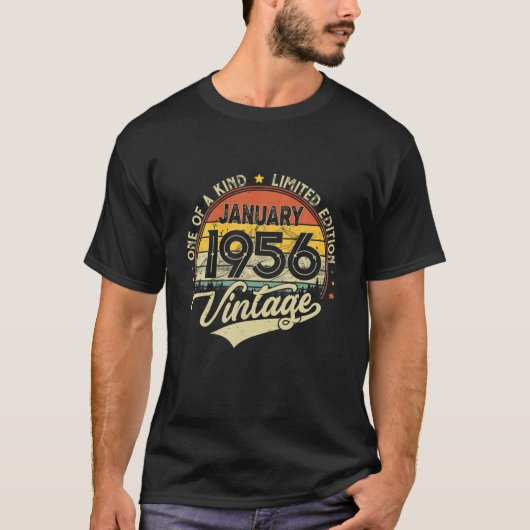 66歳の誕生日プレゼント 1月生まれ Tシャツ (正面)