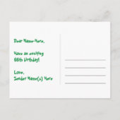 66歳の誕生日 – 楽しい花火模様 + 虹 66 ポストカード (裏面)