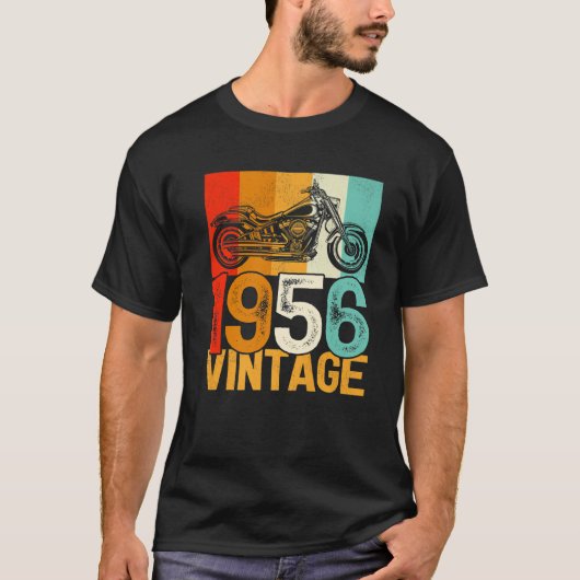 66歳レトロバイクヴィンテージ1956 66Th Bi Tシャツ (正面)