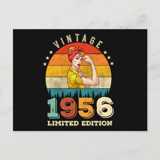 66歳女性誕生日 1956 ヴィンテージ 66歳誕生日 ポストカード (正面)