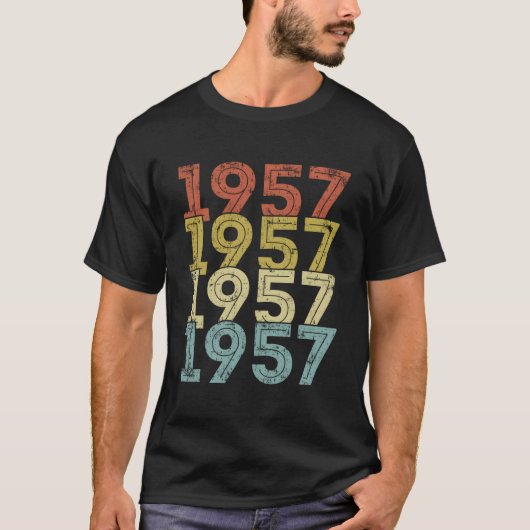 66歳誕生日ヴィンテージ1957 66誕生日 Tシャツ (正面)