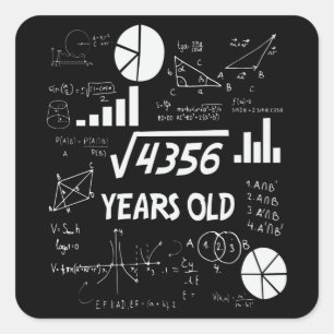 66歳Bday数学先生66th誕生日ギフト スクエアシール
