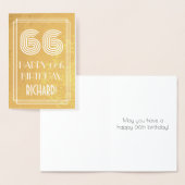 66番目の誕生日-インスパイアアールデコルック"66" +名前 箔カード (ディスプレー)