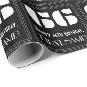 66番目の誕生日:インスパイアアールデコ検索"66" & Name ラッピングペーパー (ロールコーナー)