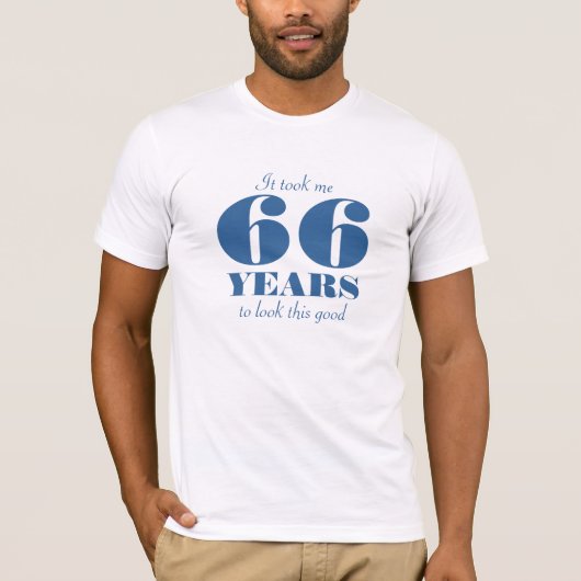 66誕生日シャツ |個人用に設定できる年番号 Tシャツ (正面)