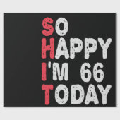 66誕生日嬉しい私は66今日のギフトおもしろい ラッピングペーパー (フラット)