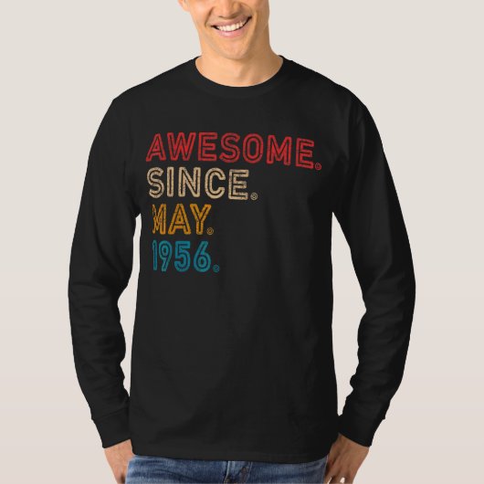 66誕生日素晴らし1956年5月以来66歳 Tシャツ (正面)