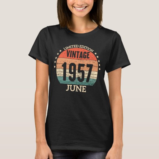 66誕生日素晴らし1957年6月以来66歳 Tシャツ (正面)