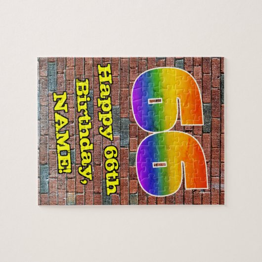 66誕生日:おもしろいグラフィティインスパイア – レボイン66 ジグソーパズル (横)