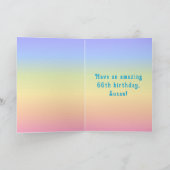 66誕生日—おもしろいケーキ&キャンドル、名前をカスタムする付き カード (内部)