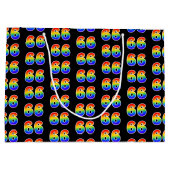 66誕生日:おもしろいレインボーイベントナンバー66パターン ラージペーパーバッグ (裏面)