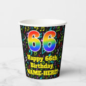 66誕生日:おもしろい音楽ノートPattern, Rainbow 66 紙コップ (正面)