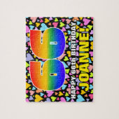 66誕生日—おもしろい、愛するハートシェイプ+「66」 ジグソーパズル (縦)