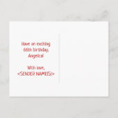 66誕生日: はっきりした,おもしろい,シンプル虹, 66 ポストカード (裏面)