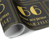 66誕生日~アールデコインスパイアルック"66",名前 ラッピングペーパー (ロールコーナー)