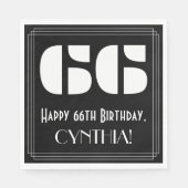 66誕生日:インスパイアアールデコ検索"66" +名前 スタンダードランチョンナプキン (正面)