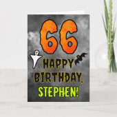 66誕生日:エリーハロウィーンテーマ+名前をカスタムする カード (正面)
