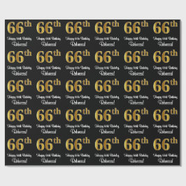 66誕生日:エレガント豪華なフェイク金ゴールドルック# ラッピングペーパー