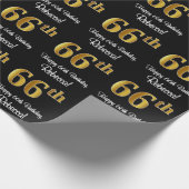 66誕生日:エレガント豪華なフェイク金ゴールドルック# ラッピングペーパー (角)