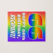 66誕生日: カラフル、おもしろいレインボーパターン# 66 ジグソーパズル (横)