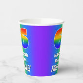 66誕生日: カラフル、おもしろいレインボーパターン# 66 紙コップ (左)