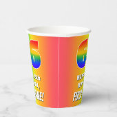 66誕生日: カラフル、おもしろいレインボーパターン# 66 紙コップ (右)