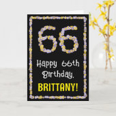 66誕生日:フローラ花数名前をカスタムする カード (黄色い花)