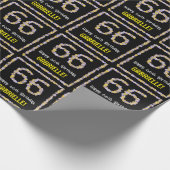 66誕生日:フローラ花数名前をカスタムする ラッピングペーパー (角)