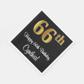 66誕生日~ラグジュアリーエレガントなフェイク金ゴールドルック# スタンダードランチョンナプキン (角)