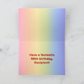 66誕生日:レインボー文字カスタム、写真&名前 カード (内部)