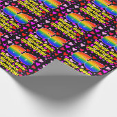 66誕生日:愛するハートパターン、虹# 66 ラッピングペーパー (角)