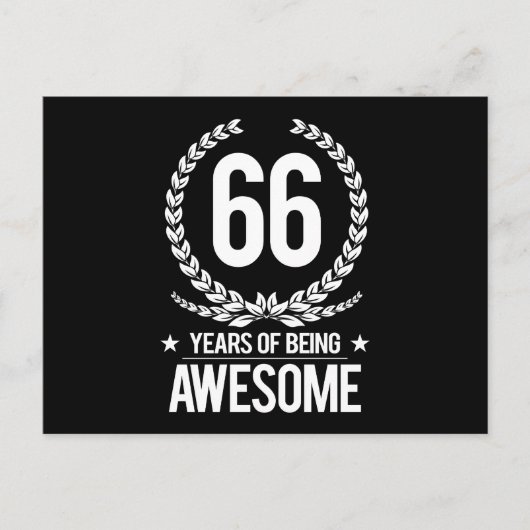 66誕生日(66歳素晴らし) ポストカード (正面)