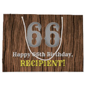 66誕生日: Country インスパイア Western  Look, Name ラージペーパーバッグ (裏面)