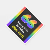 66誕生日: Rainbow Spectrum # 66,名前をカスタムする スタンダードランチョンナプキン (角)