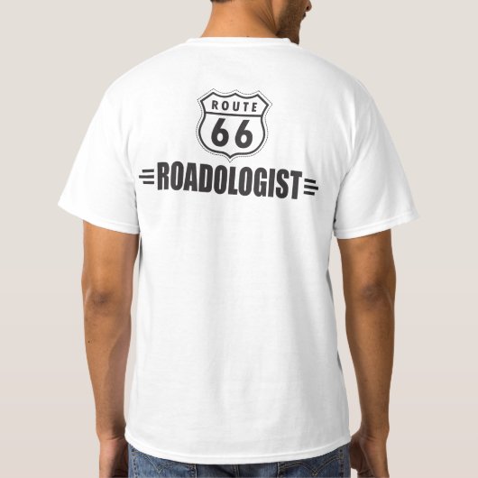 66路おもしろい路線道路標識放射線学者 Tシャツ (裏面)