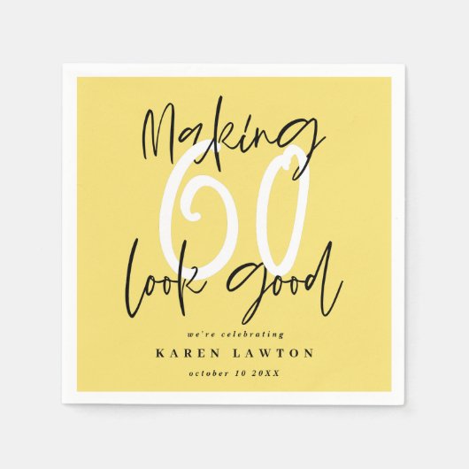 660人を良い誕生日パーティーに見せる スタンダードカクテルナプキン (正面)