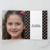 660誕生日フォトスクリプトバラピンク カード (内部)