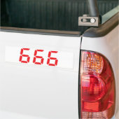 666の目覚し時計数 バンパーステッカー (トラック上)